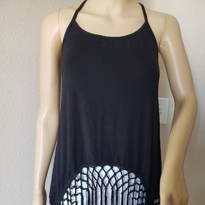 New without tags black fringe top